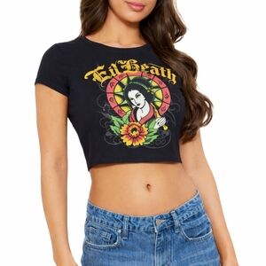 Ed Hardy Lady Flower Baby Tee
